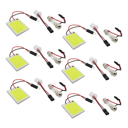 6 Placa Luz Interior Para Coche 24 48 Leds Cob 2 Adaptadores