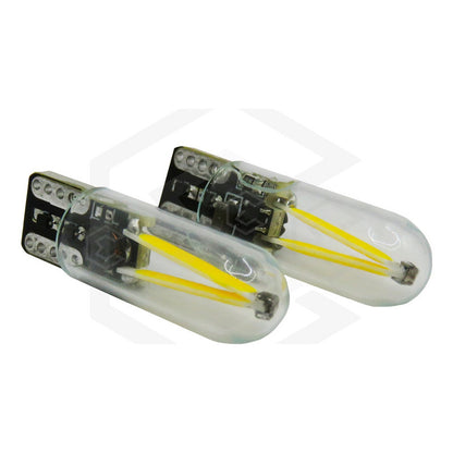 Par Focos De Pellizco Led Cob Vidrio Filamento Canbus T10 W5