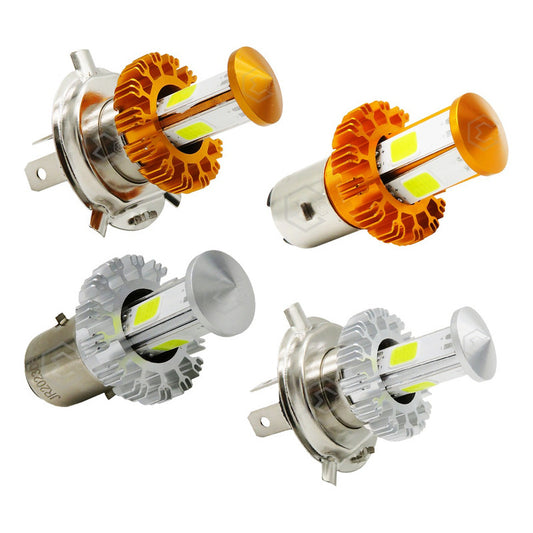 Foco De Carro/moto H4 2 Polos Ba20d Con Luz Led 4 Caras 15w