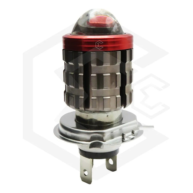 Foco Moto H4 Lupa Proyector Bicolor 6 Leds Csp 2 Funciones T H4