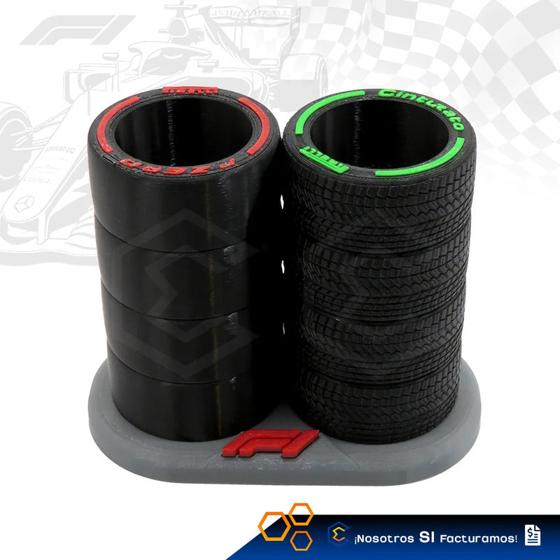 Portalápices Llantas Organizador De Escritorio F1 Pirelli 3d