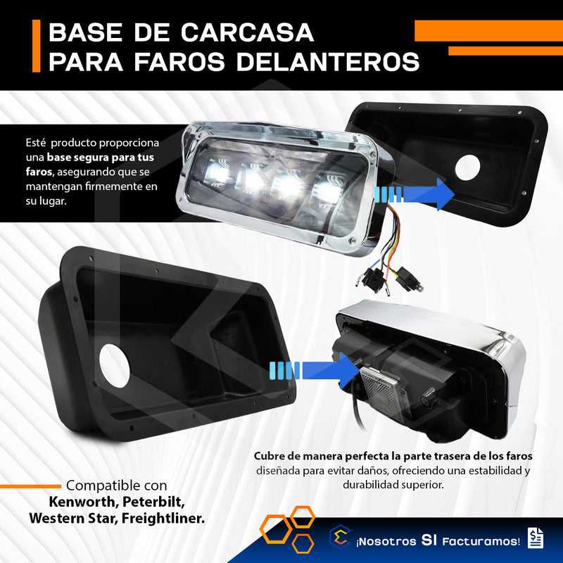 Carcaza Plástico Protección Faros Kenworth Freightliner 2pza