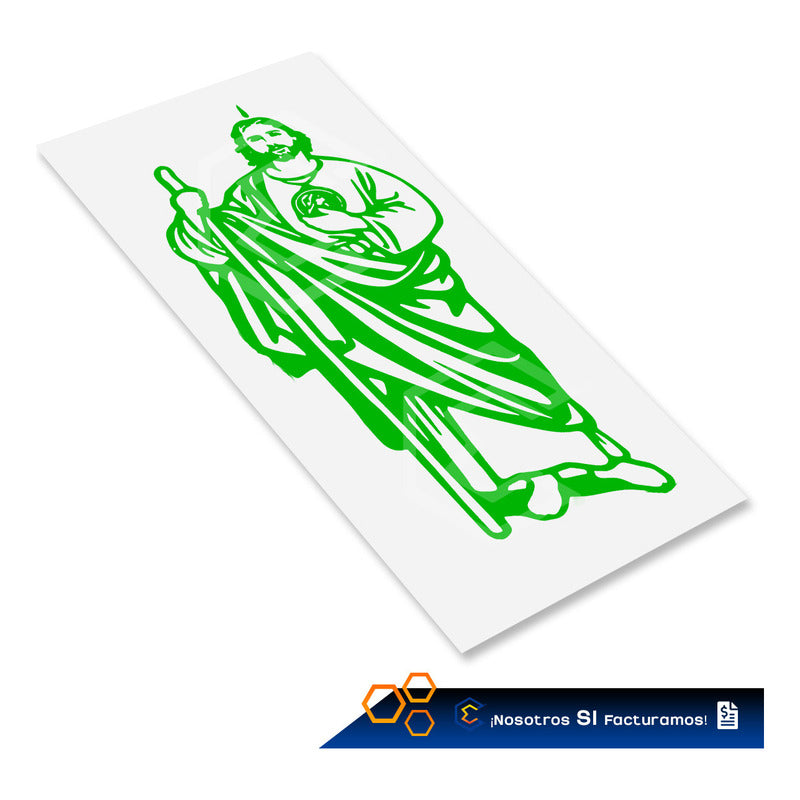 10 Calcomanía San Judas Tadeo Sticker Vinil Auto Moto 29x12c