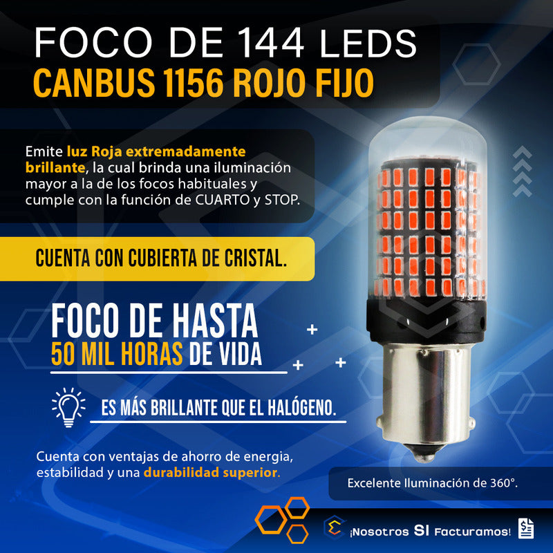 Par Focos 1156 1141 144 Leds Canbus Cristal Cuartos Stop 12v