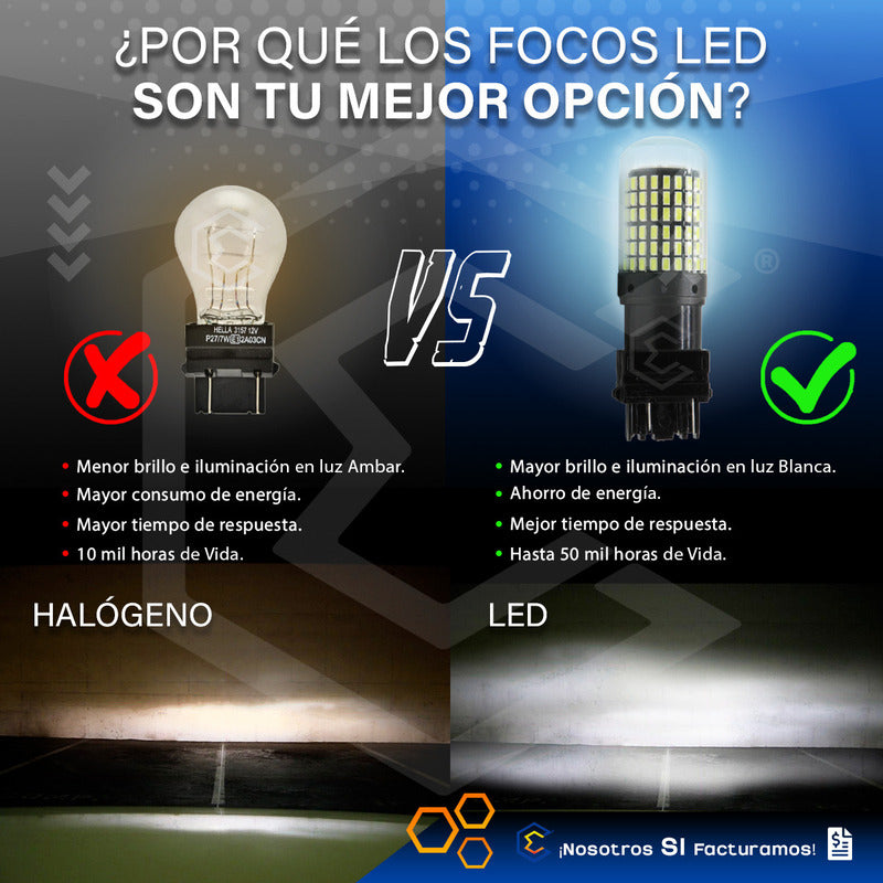 Par Focos 3157 3156 144 Leds Canbus Cristal Cuartos Stop 12v