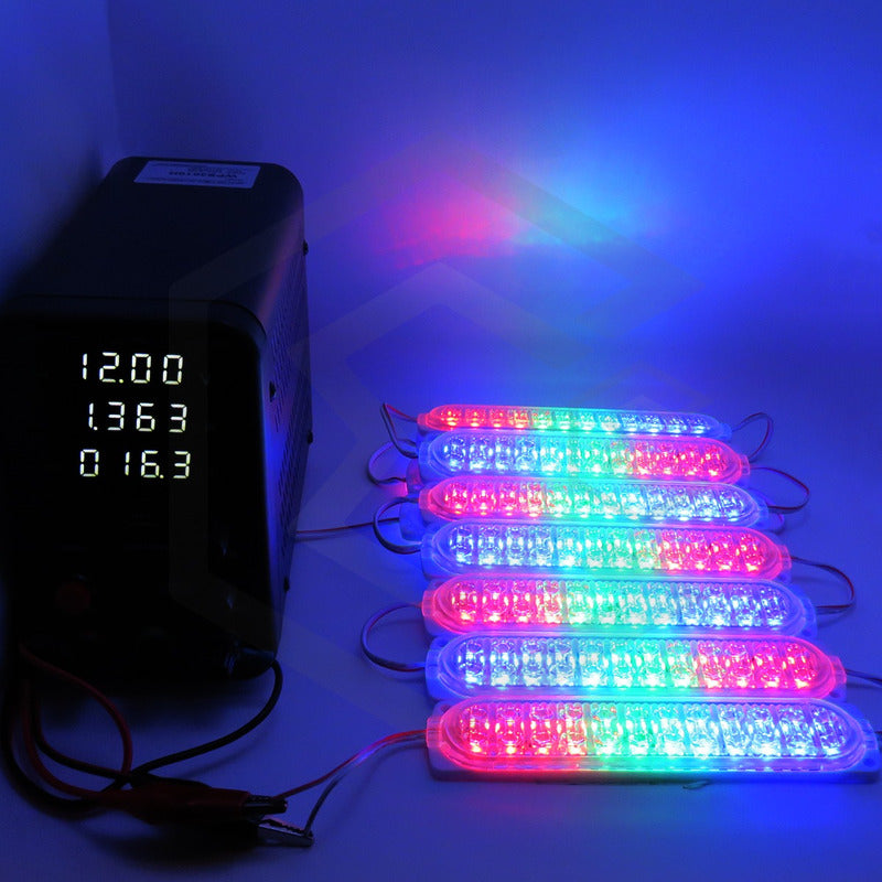 5 Modulo 24 Led Ovalado Multiuso Doble Jumbo Rgb 2 Funciones