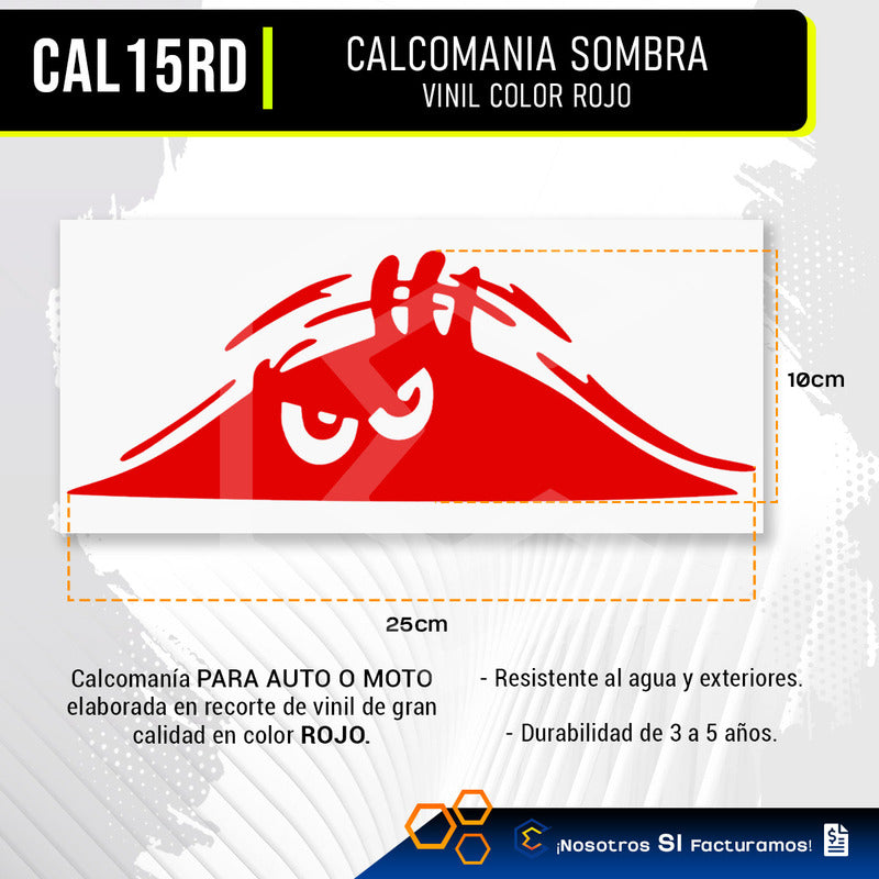 Calcomanía Sombra Fantasma Sticker Vinil Auto Moto 25cmx10cm