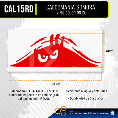 Calcomanía Sombra Fantasma Sticker Vinil Auto Moto 25cmx10cm