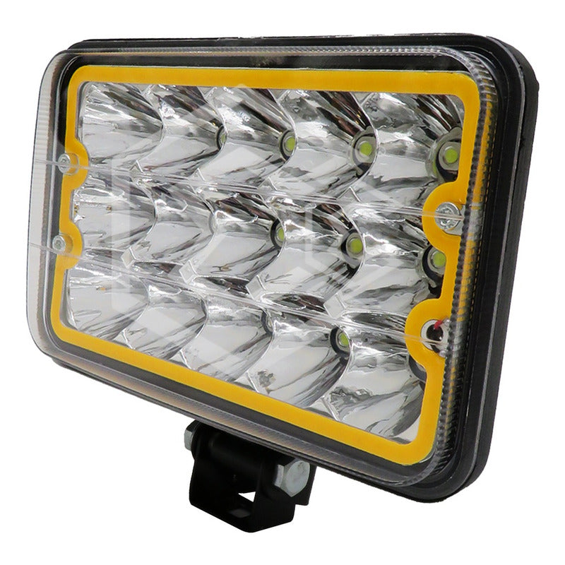 Par Unidad 4x6 99 Led Blanco Aro De Angel  Alta/baja 12/24v