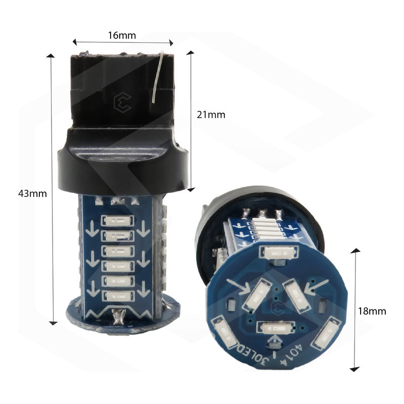 2 Focos Calavera 1157 1156 3157 7440 7443 30 Led Estrobo 12v