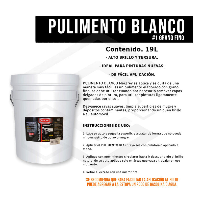 Cubeta Pulimento 19lt Blanco,rojo,rosa Alto Brillo A Elegir