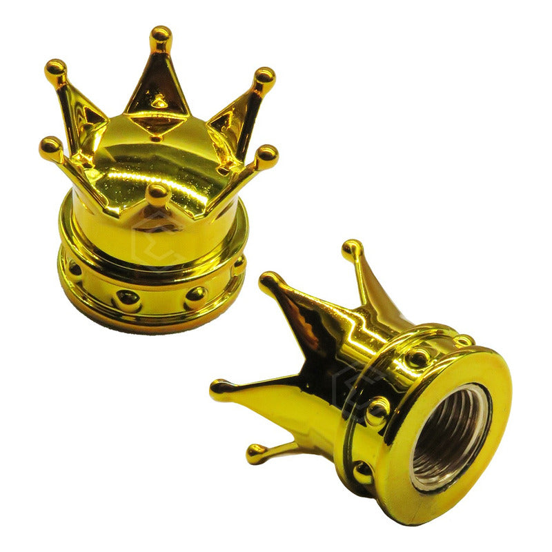 Kit 4 Tapon Cubre Pivote Válvula Metálico Corona Auto Moto