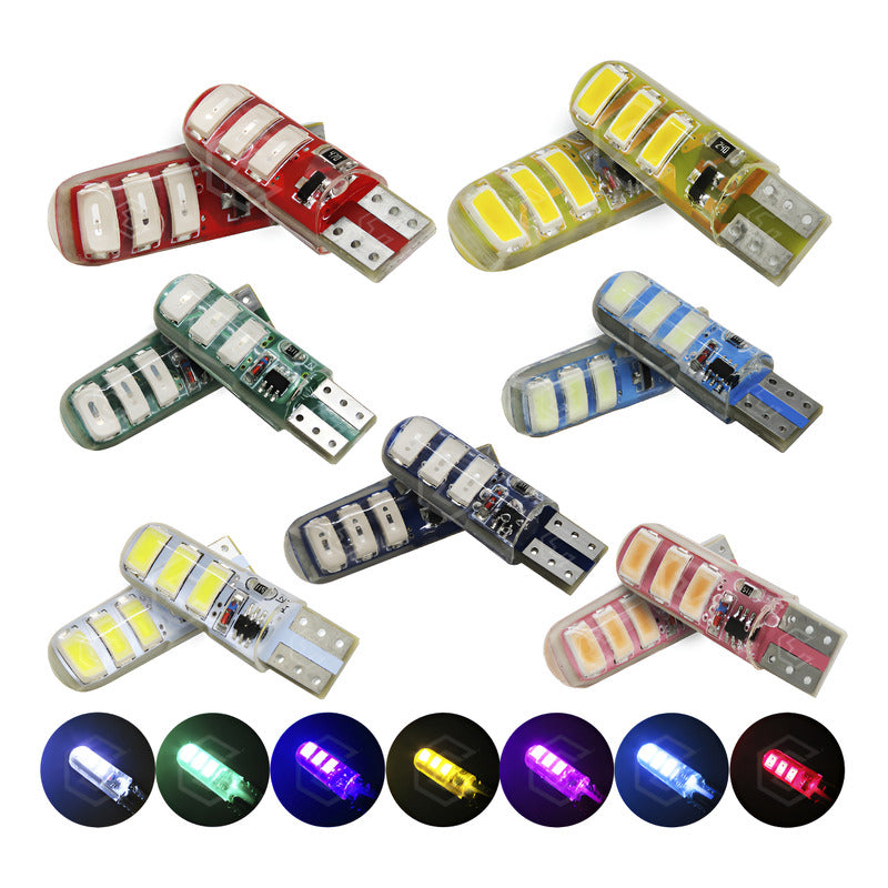 Par De Focos De Pellizco 6 Leds Smd T10 Gel Luz Estrobo 12v