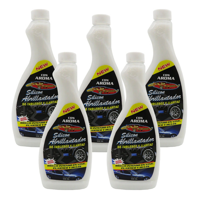 5 Silicón Abrillantador De Tableros Y Llantas Brillo Intenso Beige