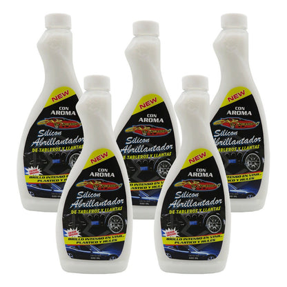 5 Silicón Abrillantador De Tableros Y Llantas Brillo Intenso Beige