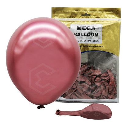 Bolsa 50 Globos Rosa Metálico #10 Adorno Fiesta Y Boda Latex Rosa Metálico