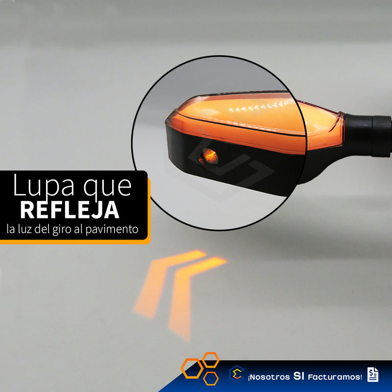 Par De Direccionales Luz Led Rgb Universal Con Lupa Imán 12v Rgb