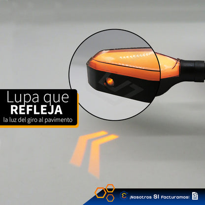 Par De Direccionales Luz Led Rgb Universal Con Lupa Imán 12v Rgb