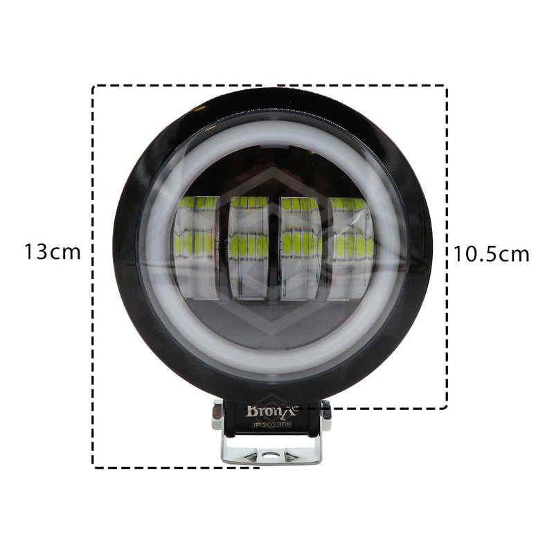 Par Faros Redondo 4 Hiper Lupa Ojo Ángel Gel Cob Estrobo