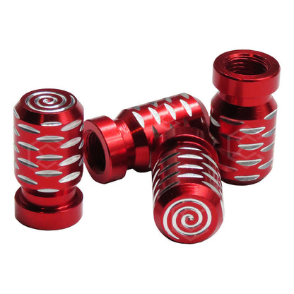 Kit 4 Tapon Cubre Pivote Válvula Metálico Espiral Auto Moto