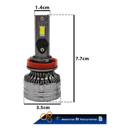2 Focos 12led Csp Ambar H11 M65s Ventilador Alta Baja 31.4w H11 Ambar