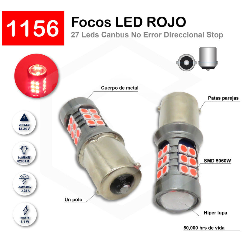 2 Focos 27 Led 1156 1157 3157 7440 7443 No Error Stop Cuarto