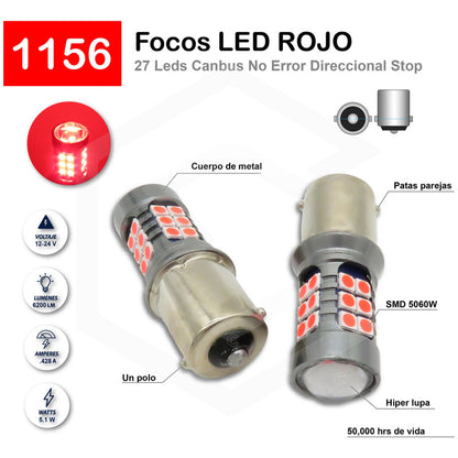 2 Focos 27 Led 1156 1157 3157 7440 7443 No Error Stop Cuarto
