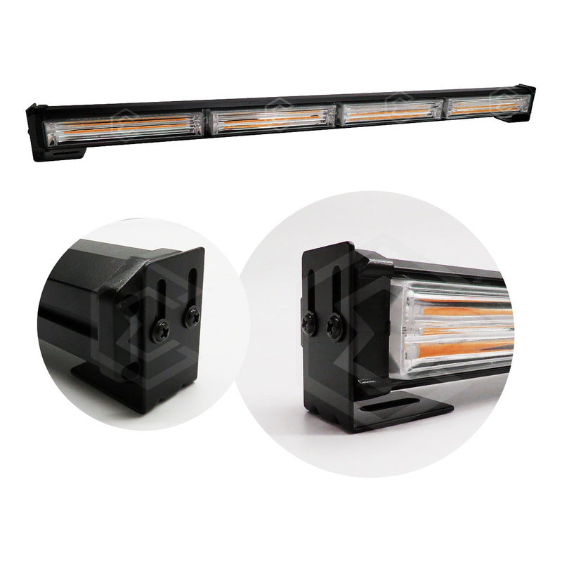 Barra Torreta Led Cob 4 Módulos Estrobo Código 16 Funciones