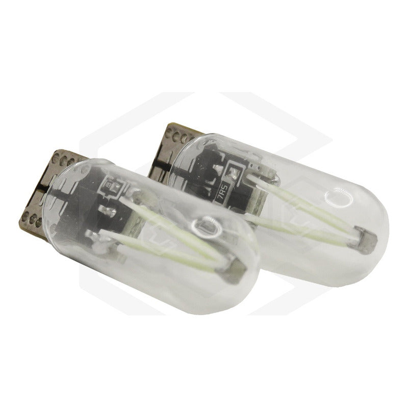 Kit 10 Foco De Pellizco Led Cob Vidrio Filamento Canbus T10