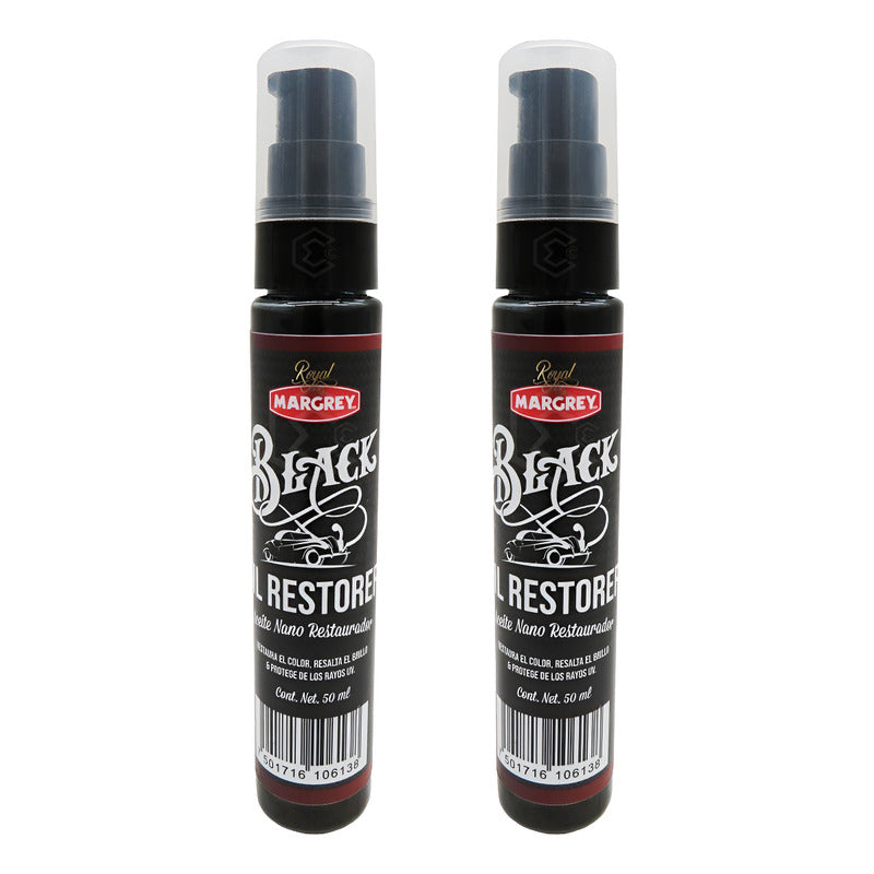 2 Restaurador De Plasticos Negros Oil Restorer 50ml Margrey