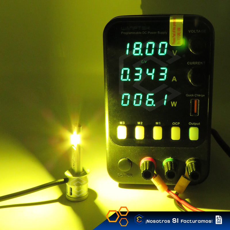 Kit Focos 16 Led Csp Ambar H1 Ventilador Alta O Baja 4,200lm H1 Ambar