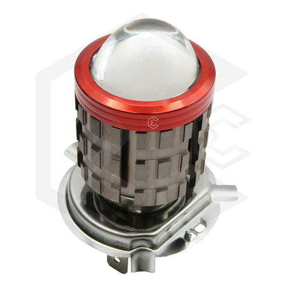 Foco Moto H4 Lupa Proyector Bicolor 6 Leds Csp 2 Funciones H4