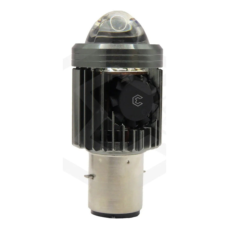 Foco Moto H4 Lupa Con Ventilador Ba20d Bicolor 6 Leds Csp