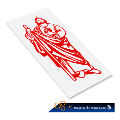 2 Calcomanía San Judas Tadeo Sticker Vinil Auto Moto 29x12cm