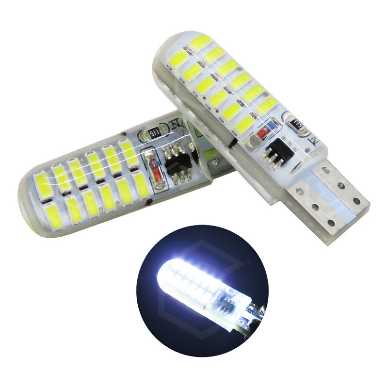 Par De Focos De Pellizco 24 Leds Smd T10 Gel Luz Estrobo 12v