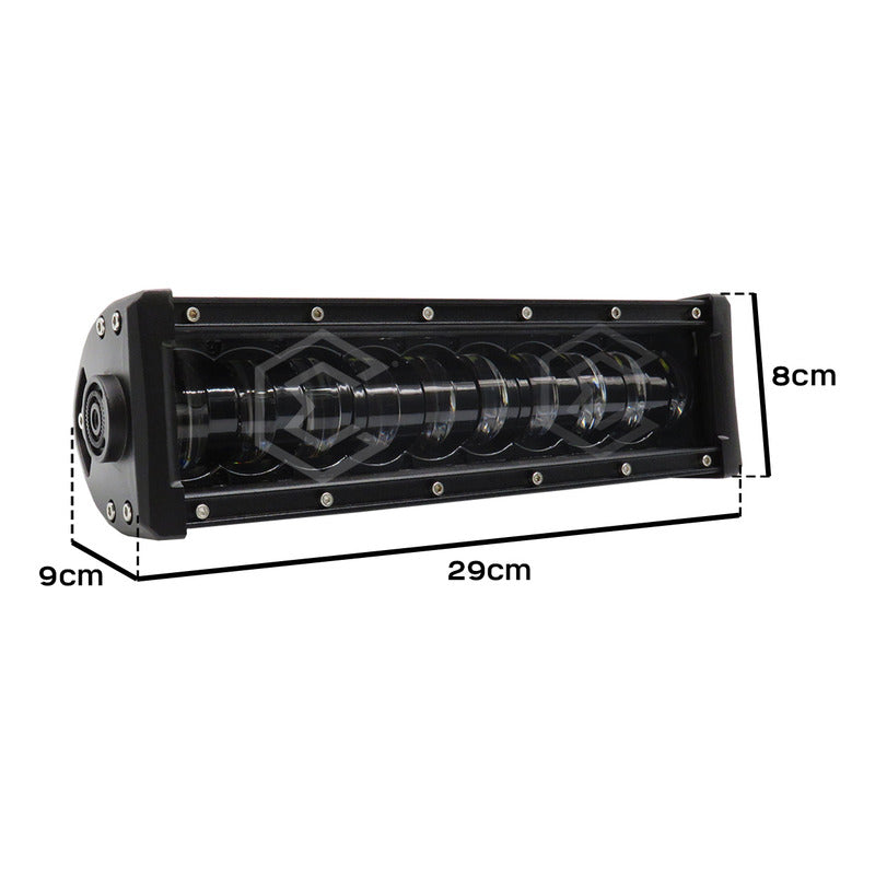 Barra 20 Leds Luz Blanca Fija Con 10 Lupas 11.4'' PuLG 32.8w