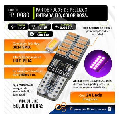 Par De Focos Pellizco 24 Leds Con Canbus Alta Intensidad 12v