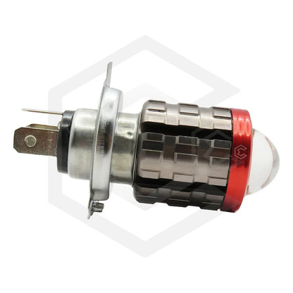 Foco Moto H4 Lupa Proyector Bicolor 6 Leds Csp 2 Funciones T H4