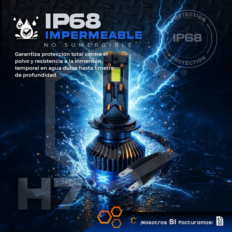 Kit 2 Focos 12 Leds Canbus Ventilador Alta Baja 36,000lm 87w H7
