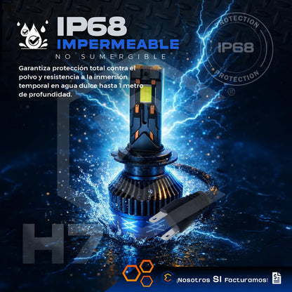 Kit 2 Focos 12 Leds Canbus Ventilador Alta Baja 36,000lm 87w H7