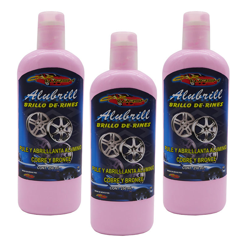 3 Abrillantador Pulidor De Rines Aluminio Cobre Bronce 250ml Rosa