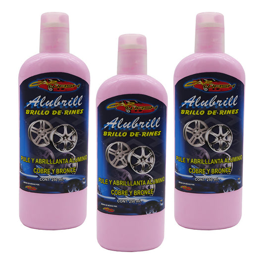 3 Abrillantador Pulidor De Rines Aluminio Cobre Bronce 250ml Rosa