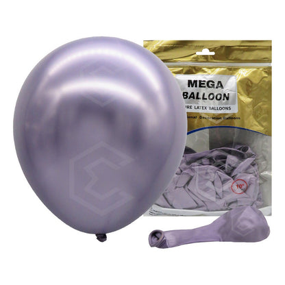 Bolsa 50 Globos Morado Metalizado #10 Fiestas Y Bodas Latex Morado Metalizado