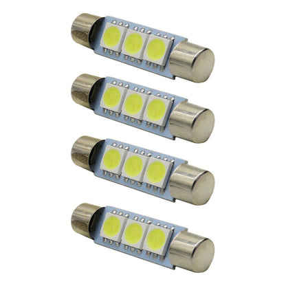 4 Focos Fusibles Festoon 28mm 31 Mm T6.3 Con 3 Led Viseras