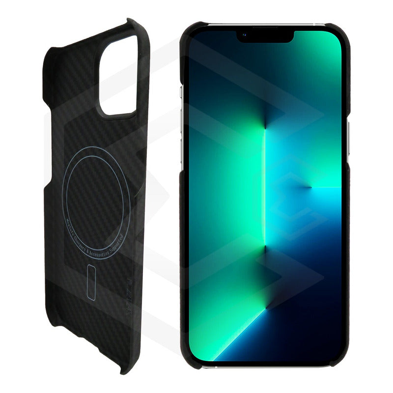 Funda Case De iPhone 13-14 Fibra De Carbono 100% Real