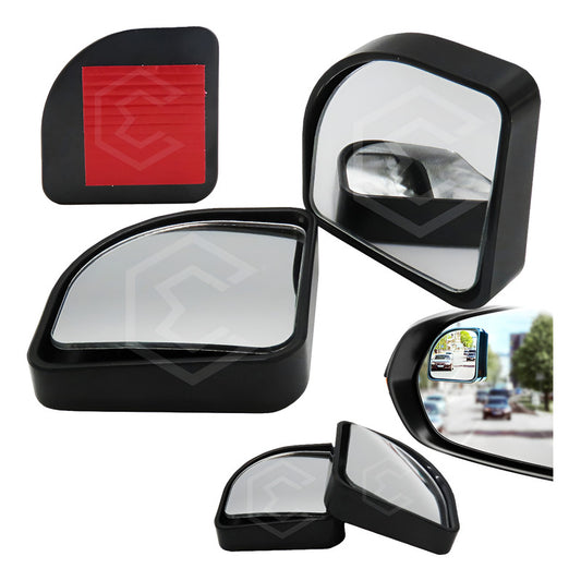 2 Espejos Concavo Universal Adherible Movible Cuadrado 5cm