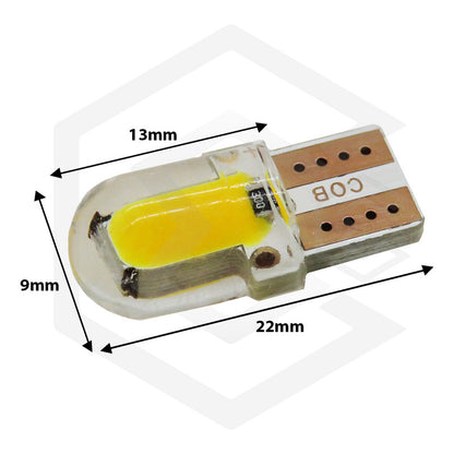 Kit 5 Pares  Focos Led Cob Pellizco T10 Silicon Auto Moto