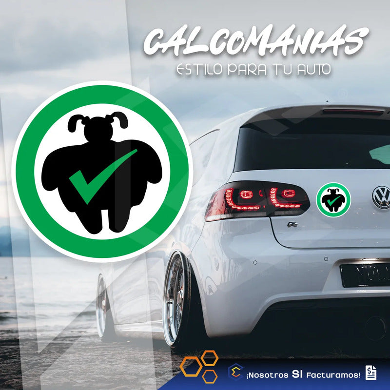 2 Calcomanías Sticker Vinil Si Gordas Broma Auto Moto 15cm