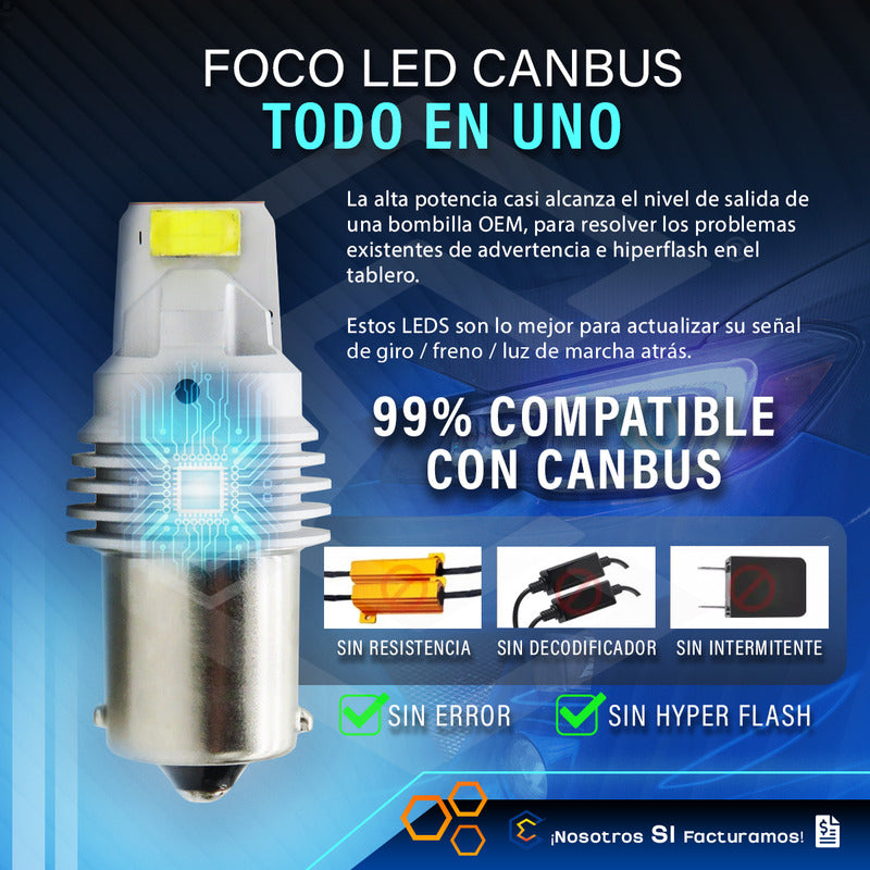 Par De Focos 1156 12 Leds Csp Canbus Fijo 10-60v 11w 1100lm