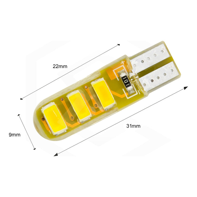 Kit De 10 Focos De Pellizco T10 6 Gel Leds Smd Alta Potencia